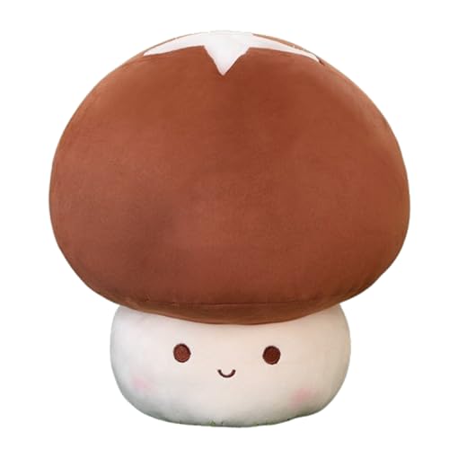 Pilz Plüschtier Puppe Stofftier Niedlicher Pilz Kissen Kuscheltier, für Ideal zum TröSten Kuscheln Einschlafhilfe (23 cm,Shiitake-Pilz) von champracer