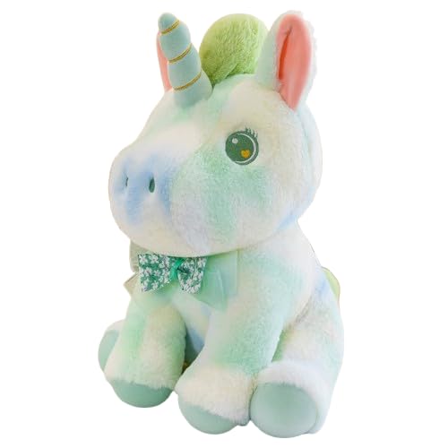 Plüsch Einhorn Kuscheltier,Plüsch Regenbogen Einhorn, Super Weiches Einhorn Kissen-Stofftier Süße Plüschtier.Regenbogen Fliegendes Einhorn Plüschkissen,für Jungen Mädchen (90 cm,Grün) von champracer