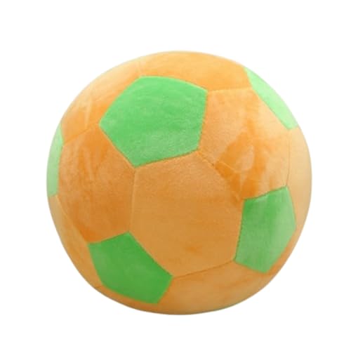 Plüsch Flauschige Stoffball, Fußball Spielzeug Fussball Fußbälle Gefüllte Fußbälle Kissen, Sport zum Spielen und Kuscheln, Weiches Schmusetier für Mädchen, Jungen, Babys (20 cm,Orange-Grün) von champracer