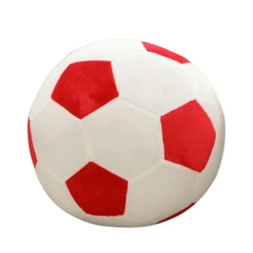 Plüsch Flauschige Stoffball, Fußball Spielzeug Fussball Fußbälle Gefüllte Fußbälle Kissen, Sport zum Spielen und Kuscheln, Weiches Schmusetier für Mädchen, Jungen, Babys (30 cm,Rot und Weiß) von champracer