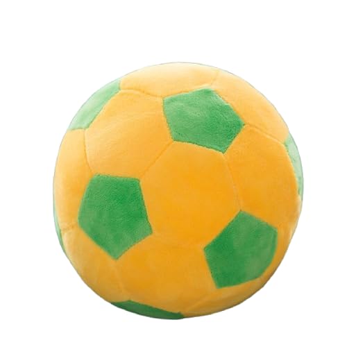 Plüsch Fußball Spielzeug, Stoffball Flauschige Fussball Fußbälle Gefüllte FußbälleSport Kissen, zum Spielen und Kuscheln, Weiches Schmusetier für Mädchen, Jungen, Babys (22 cm,Gelb) von champracer