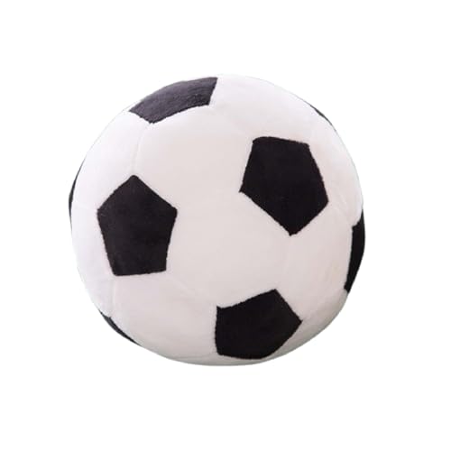 Plüsch Fußball Spielzeug, Stoffball Flauschige Fussball Fußbälle Gefüllte FußbälleSport Kissen, zum Spielen und Kuscheln, Weiches Schmusetier für Mädchen, Jungen, Babys (22 cm,Schwarz) von champracer