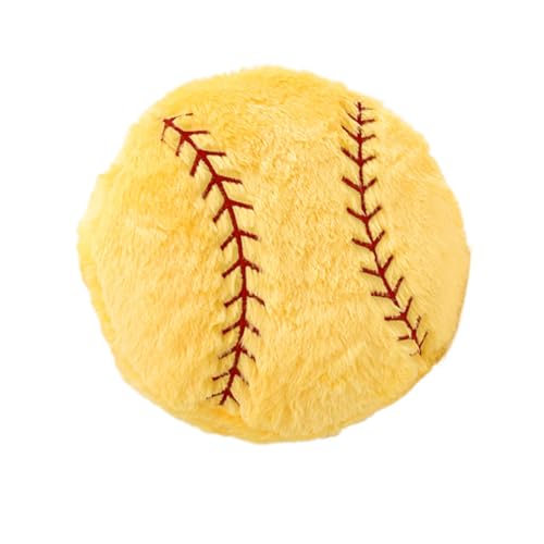 Plüsch Fußball Spielzeug,Flauschiges, weiches Fußballkissen,Flauschige Ball Ballkissen,tolles Geschenk für Fußballliebhaber, Geschenk für Kinder (Gelber Baseball 35cm) von champracer