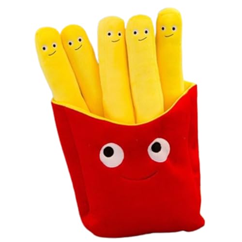 Plüsch Pommes Frites Hamburger Pizza Plüschtier Plüschkissen Spielzeug, Puppe Wurfkissen, Schmusetier Geschenk für Kinder Mädchen Jungen (60 cm,Pommes Frites) von champracer