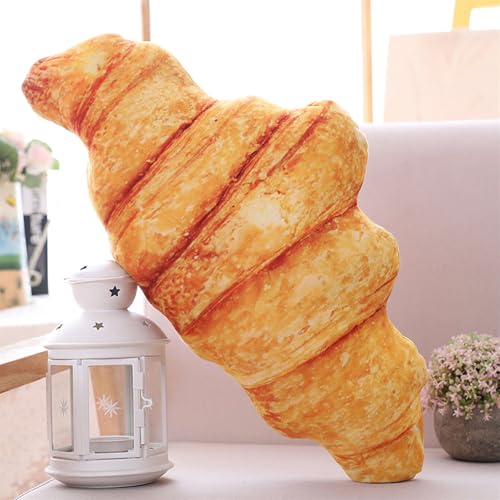 Plüschtier Brotimitation Stofftier, Pillow Kissen Spoof Brot, zum Spielen und Kuscheln, Weiches Schmusetier für Mädchen, Jungen, Babys (50 cm,Croissant) von champracer