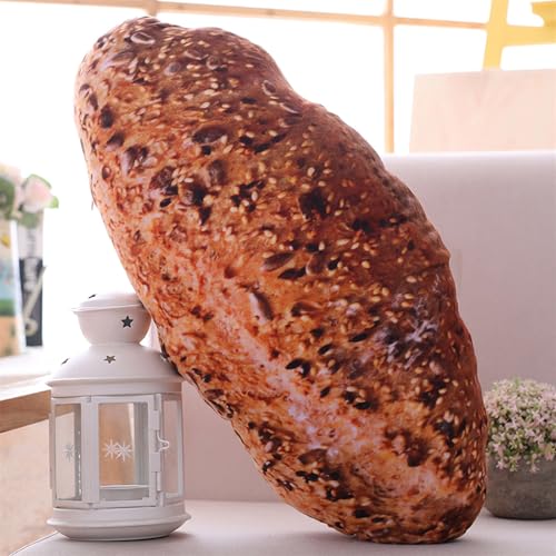 Plüschtier Brotimitation Stofftier, Pillow Kissen Spoof Brot, zum Spielen und Kuscheln, Weiches Schmusetier für Mädchen, Jungen, Babys (50 cm,Schwarzer-Pfeffe) von champracer