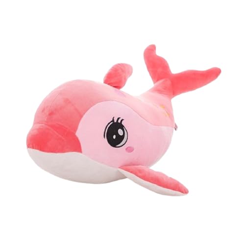 Plüschtier Delphin Puppe Stofftier Kissen Kuscheltier Delphin, zum Spielen und Kuscheln, Weiches Schmusetier für Mädchen, Jungen, Babys (60 cm,Rosa) von champracer