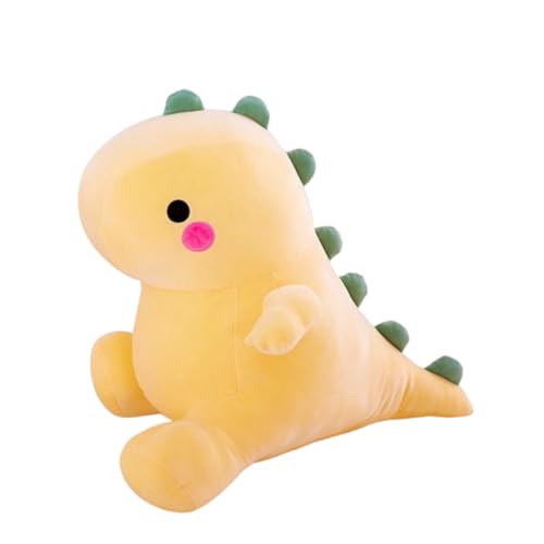 Plüschtier Dinosaurier Puppe Stofftier Kissen Kuscheltier Dinosaurier, zum Spielen und Kuscheln, Weiches Schmusetier für Mädchen, Jungen, Babys (20 cm,Gelb) von champracer