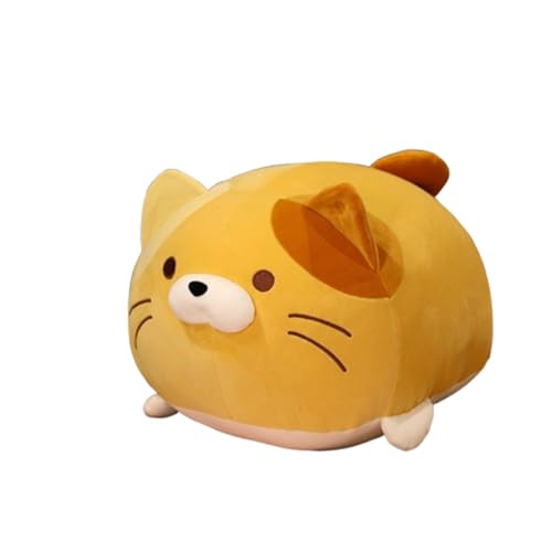 Plüschtier Katzen,Sehr weiches Katzenkissen Plüsch Kätzchen Kuscheltier, Kuscheltier Kawaii Puppe Stofftier Kissen,Süße Kätzchen Gefüllt,Geschenk für Kinder Mädchen Freundin (35 cm,Braun) von champracer