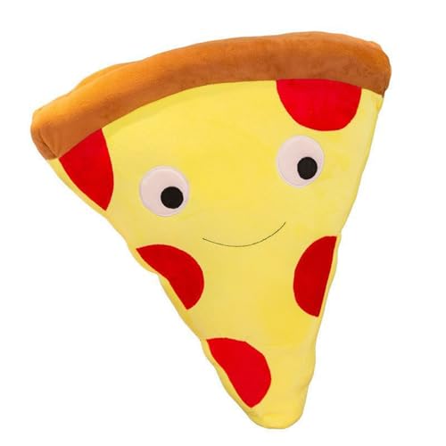 Plüschtier Pommes Frites Hamburger Pizza Plüschkissen Spielzeug, Puppe Wurfkissen, Schmusetier Geschenk für Kinder Mädchen Jungen (30 cm,Pizza) von champracer