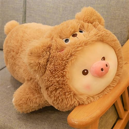 Plüschtier Schwein, Schwein Kuscheltier Schwein, Schwein Plüsch Spielzeug Stofftier Schwein, Schmusetier Geschenk für Kinder MäDchen Jungen (70 cm,Braun) von champracer