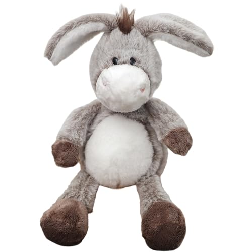 Plüschtier Stofftier Esel Plüschtier Plüschkissen Spielzeug, Kissen Puppe Wurfkissen, als Kuscheltier und Dekoration Geschenk für Kinder (32 cm,Grau) von champracer