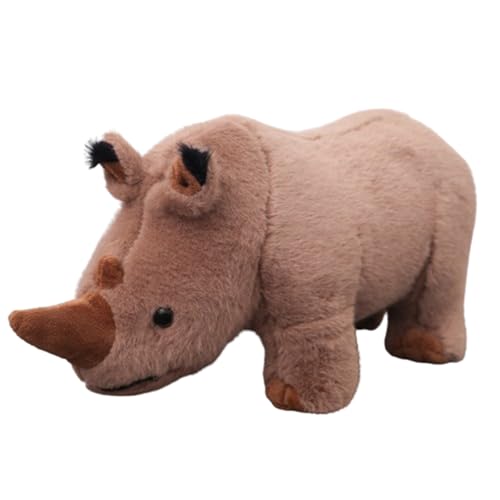 Plüschtier Stofftier Nashorn Plüschtier Plüschkissen Spielzeug, Kissen Puppe Wurfkissen, Kinder Schmusetier Geschenk für Kinder Mädchen Jungen (20 cm,Braun) von champracer