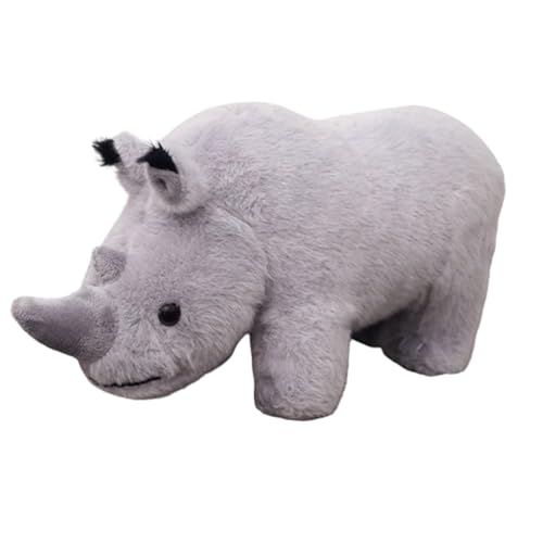 Plüschtier Stofftier Nashorn Plüschtier Plüschkissen Spielzeug, Kissen Puppe Wurfkissen, Kinder Schmusetier Geschenk für Kinder Mädchen Jungen (20 cm,Grau) von champracer