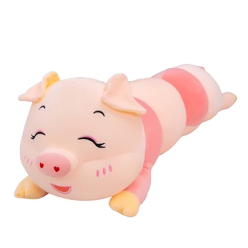 Raupe Schwein Kuscheltier Puppe Stofftier Kissen Plüschtier Raupe Schwein, zum Spielen und Kuscheln, Weiches Schmusetier für Mädchen, Jungen, Babys (130 cm,Blinzelnd) von champracer