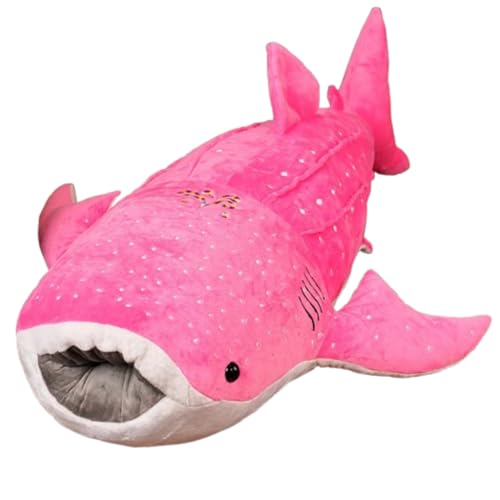 Riesiges Blauwal Stofftie-Plüschkissen, gefülltes Wal-Plüschtier, zum Spielen und Kuscheln Baby-Geschenk für Mädchen und Jungen (55 cm,rosa) von champracer