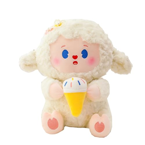 Schaf Plüschtier Süße Kuscheltier Schaf, Stofftier Baby Lamm,Flauschige Lämmchen Stofftier,Kawaii Lamm Kuscheltier Stofftiere Schaf Plüsch,Geschenke für Kinder, Mädchen (35 cm,weiß) von champracer