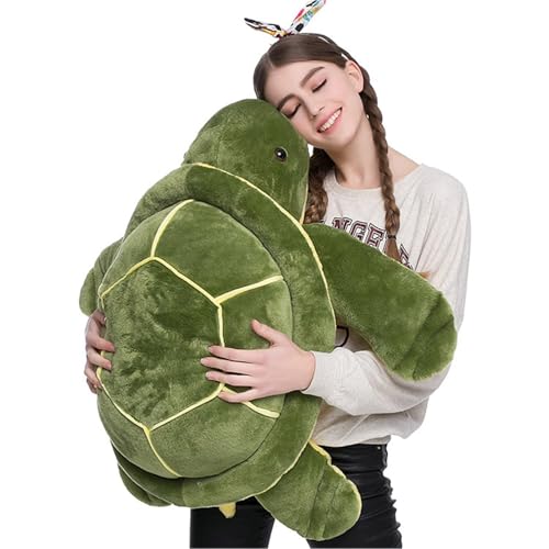 Schildkröte Kuscheltier, Plüschschildkröte Plüschtier große Schildkröte Plüschschildkröte Plüschtier große grüne Schildkröte Kuscheltier Schildkröte weiches Flauschiges Plüschtier (75 cm,Grün) von champracer