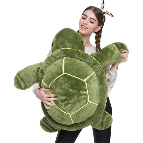 Schildkröte Kuscheltier, Plüschschildkröte Plüschtier große Schildkröte Plüschschildkröte Plüschtier große grüne Schildkröte Kuscheltier Schildkröte weiches Flauschiges Plüschtier (75 cm,Grün) von champracer