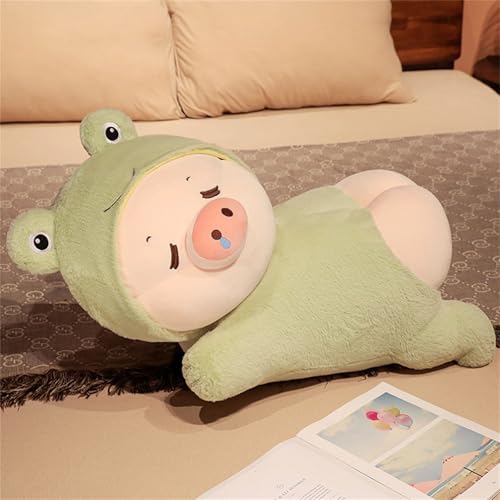 Schwein Plüschtier Süße Kuscheltiere, Schwein Panda Plüschtier, Plüschtier Schwein Stofftier Kuscheltier, Weiches Schwein Puppe Frosch Panda Plüsch, Geschenk für Kinder Jungen Mädchen (55 cm,Frosch) von champracer