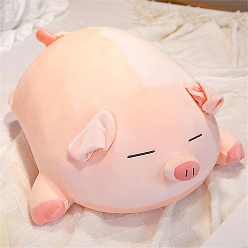 Schweinchen Plüschtier Kuscheltier Plüschtier Schwein Klein Schwein Plüschtier Umarmungskissen Weich GemüTliches Kuscheltier Plüschpuppe Weiches Stofftier für Kinder Und Babys (80 cm,Schielend) von champracer