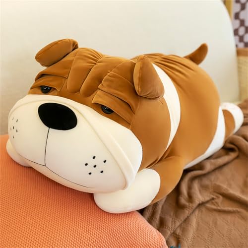 Shar-Pei-Hund PlüSchtierpuppe, Flauschige Welpen, Kuscheltier Hund Stofftier Hund, Hunde Stoffte Spielzeugpuppe, Geschenke für Jungen MäDchen Babys (100 cm,Braun) von champracer