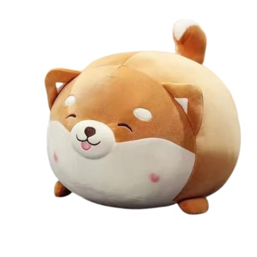 Shiba Inu Hund Plüschkissen Niedlicher Corgi, Weicher Plüsch, Niedliches Plüschtier Plüschkissen Plüschtier Geschenk (Gelbe Mimi-Augen Shiba Inu,50 cm) von champracer