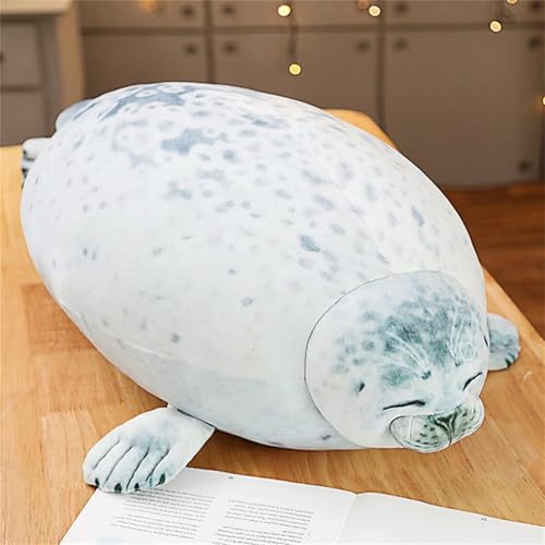 Siegel Plüschtier, Seal Plush Toy, Kuscheltie Plüschtier Robbe, Siegel Plüschtier, Niedliches Siegelkissen, Plüsch Klecks Kissen, Niedliche Cartoon Robbe Kissen Spielzeug Geschenke (30 cm,Weiß) von champracer