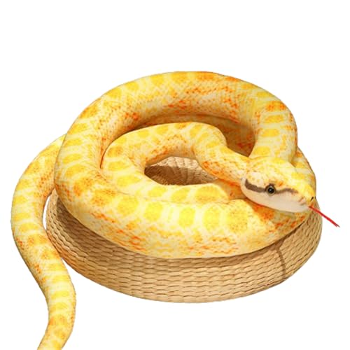 Simulierte gefleckte Boa Constrictor, Riesenschlange Plüschtier, realistische Schlange, Plüschtier, Plüschtier Boa, Spoof-Spielzeug, Halloween (160 cm,Goldene) von champracer