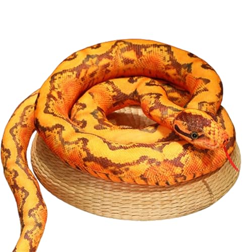 Simulierte gefleckte Boa constrictor,Große Plüschtier Plüschschlange realistische Schlange, Plüschtier, Kuschelschlange Realistische, Spoof-Spielzeug, für Kinder Jungen Mädchen (110 cm,Rote) von champracer