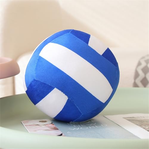 Softbälle Volleyball, Simulation Volleyball Plüschtiere, Volleyball Kissen, Plüsch Volleyball Stuhlauflage Stuhlkissen, Kreative Weiche Volleyballkissen Puppe Kinderferiengeschenk (14 cm,Blau Weiß) von champracer