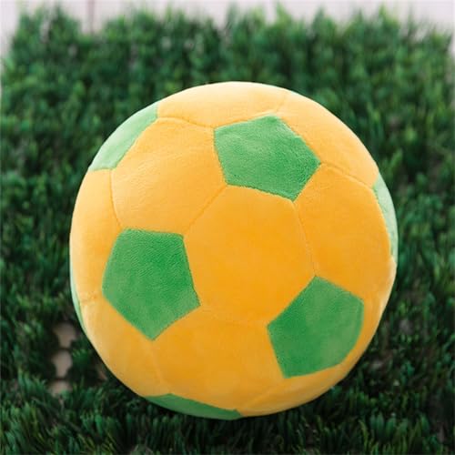 Softball Fußball, Fußball Kuscheltier, Fußball Plüschtiere, Fußball Weich Fußballkissen, Football Kissen, Plüsch Fußball Kissen Ballkissen Weich Sportball Flauschig Gefüllte Fußball (18 cm,Gelb) von champracer