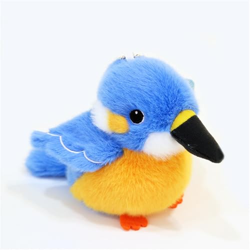 Spatz Plüschtier, Pelzige Vogel-Plüschpuppe, Realistischer 12 cm Vogel Stofftier, Niedlicher Kleiner Vogel Schlüsselanhänger Plüschie als Geschenk für Ihre Freunde (D) von champracer