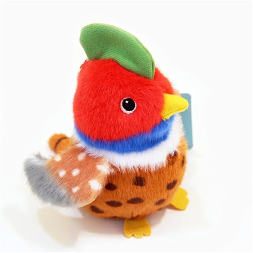 Spatz Plüschtier, Pelzige Vogel-Plüschpuppe, Realistischer 12 cm Vogel Stofftier, Niedlicher Kleiner Vogel Schlüsselanhänger Plüschie als Geschenk für Ihre Freunde (H) von champracer