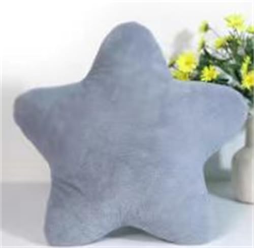 Sternenkissen, Kissen Stern, Sternkissen, Stern Wurfkissen Kissen Weiche Flauschige Sternenkissen, Sternenkissen Grau Gelb, PlüSch Kissen Dekokissen FüR Kinderzimmer Kissen FüR MäDchen (30 cm,grau) von champracer