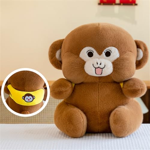 Stofftier AFFE, Stofftier AFFE Mit Banane, Banane Apfel Rucksack AFFE Puppe, Plüsch Spielzeug Plüschtier für Kinder (50 cm,Banane) von champracer