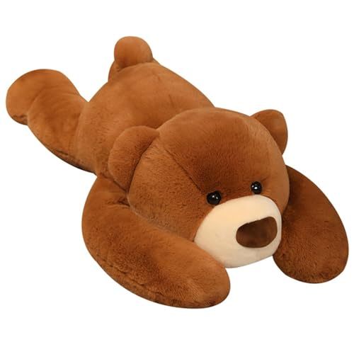 Teddybär Weiches Fell Teddybär, Riesen Teddy mit strapazierfähigem Reißverschluss,Teddybär Stofftier Bär Puppe Kuscheltier Bär Spielzeug Kissen Geschenk für Kinder (120 cm,Braun) von champracer