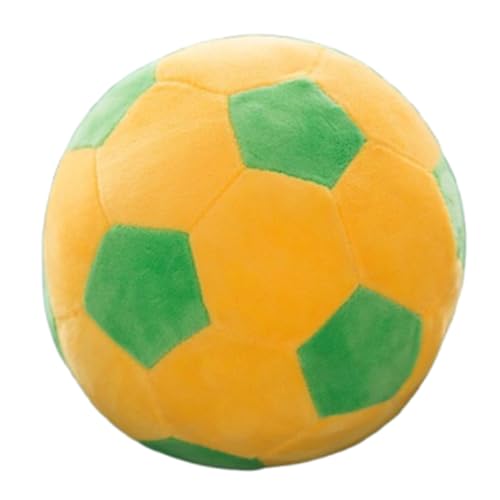 champracer 23 cm Fußball Plüschtier, 3D Fußball Plüsch Kissen, Plüsch Fußball Spielzeug, Sport Wurfkissen, Kreative Fußball Puppen, Geschenk Für Kinderzimmer Dekoration (23 cm,Gelblich-grün) von champracer