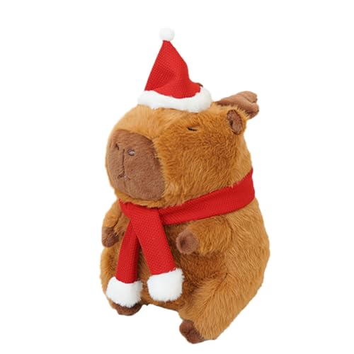 champracer 35 cm Capybara Kuscheltier Weihnachtsdeko Wasserschwein Plüschtier Kawaii Capybara Plüschtier Kinder Plüsch Spielzeug Dekokissen Stofftier Geschenke von champracer