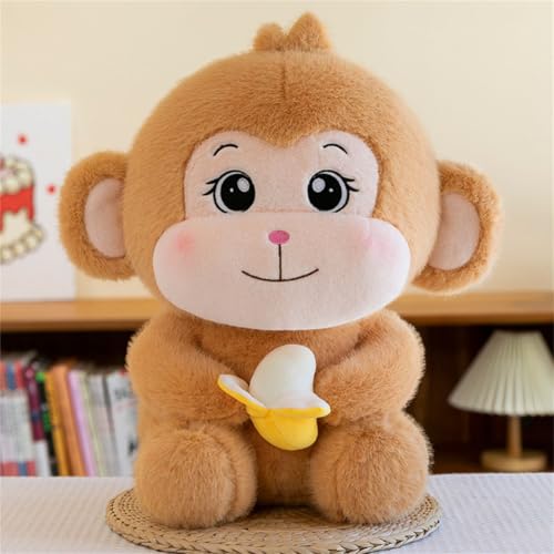 champracer AFFE Kuscheltier Klein, Plüschspielzeug, Niedlicher Bananen-AFFE Plüschpuppe, Plüsch Spielzeug Plüschtier für Kinder Und Baby (45 cm,Hellbraun) von champracer