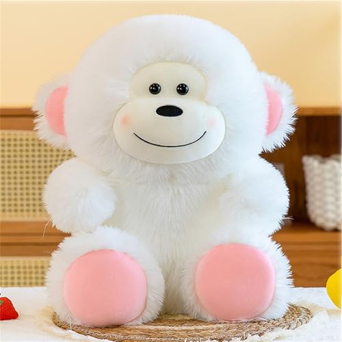 champracer AFFE Stofftier, AFFE Kuscheltier Klein, Großes Plüschspielzeug, Cartoon Gorilla Plüschpuppe, Schmusetier für Kuscheltierliebhaber (80 cm,Weiß) von champracer