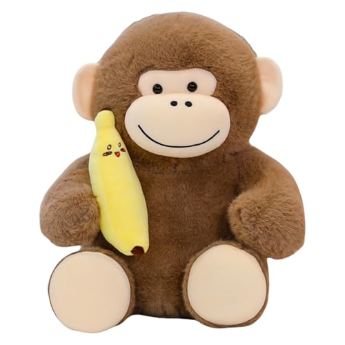 champracer Affen Plüschtier Bananen-Affenpuppe AFFE Kuscheltier Stofftier Spielzeug Süßer Bananenaffe Kuscheltiere Geschenk für Kinder Jungen und Mädchen (80cm,Braun) von champracer