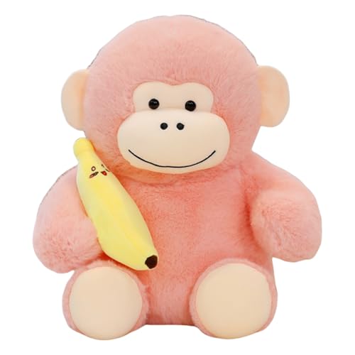 champracer Affen Plüschtier Bananen-Affenpuppe AFFE Kuscheltier Stofftier Spielzeug Süßer Bananenaffe Kuscheltiere Geschenk für Kinder Jungen und Mädchen (80cm,Rosa) von champracer