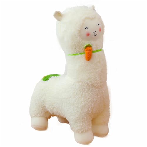 champracer Alpaka Stofftier Plüschtier, Alpaka-Plüschtier Mit Langem Hals, Stand Alpaka Kuscheltier Plush, Geschenk für Kinder Mädchen Jungen (65 cm,Weiß) von champracer