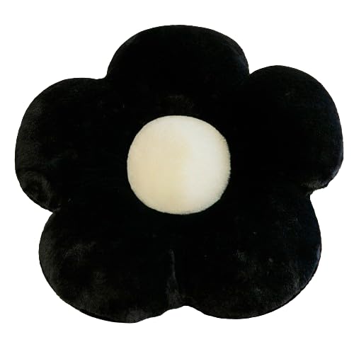 champracer Blume Plüsch Kissen Bodenkissen, Plüschtier, Plüsch Kissen, Plüsch Pflanze, Blume Kissen, Kissen Ästhetik, Heimtextilien (50 cm,schwarz) von champracer