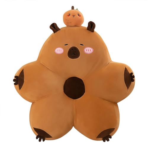 champracer Capybara Plüschkissen Capybara Kissen Weiches Schlafendes Capybara Plüschkissen Personalisiertes Kissen Plüsch Kissen Geschenke für Mädchen und Jungen (45cm,Orange) von champracer