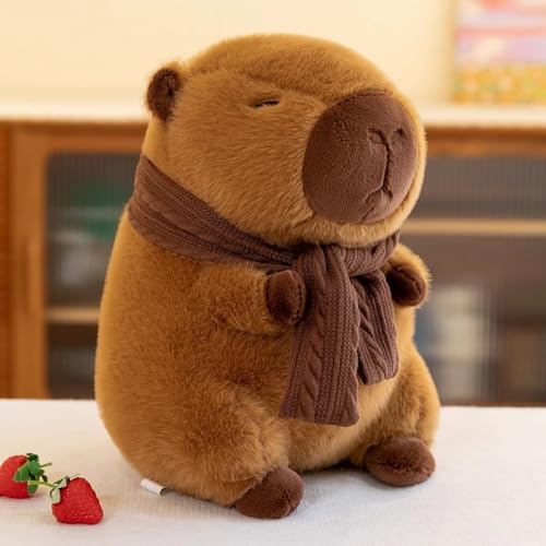 champracer Capybara Plüschtier, Niedlichen Capybara Plüsch Spielzeug mit Schal, Kawaii Plüschtier Kuscheltie für Kinder Capybara Plüschpuppen Geschenk für Kindergeburtstag (25 cm,Capybara) von champracer