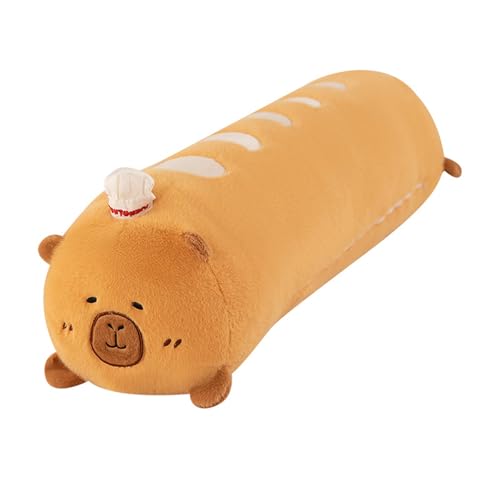 champracer Capybara Plüschtiere, Lange Puppen Große Kissen Plüsch,Capybara Plüschtier mit Brote Spielzeug,Capybara Kissen Stofftier,Wurfkissen Geschenk für Kinder Mädchen (55 cm,Baguette) von champracer