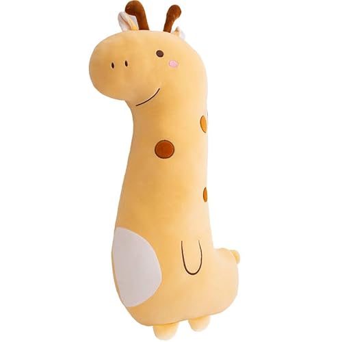 champracer Dinosaurier Plüschkissen Stofftiere Langes Dinosaurier Plüschkissen Dinosaurier Kuscheltier Geschenke für Jungen Mädchen Kinder (120cm,Gelbe Giraffe) von champracer