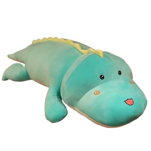 Dinosaurier Plüschtier Puppe Stofftier Plüschkissen Niedlicher Dinosaurier Spielzeug Puppe Wurfkissen, für Kinder Mädchen Jungen (100 cm,Blau) von champracer